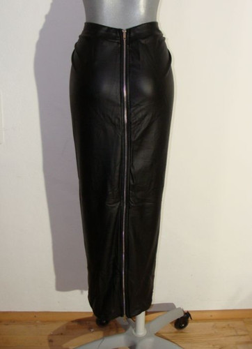 Hobble skirt leder look - leder,