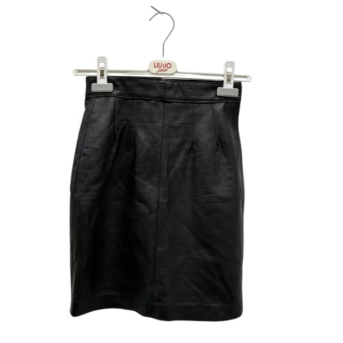 Jupe cuir noire skirt rock - skirt,